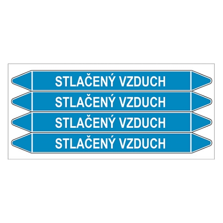 Značení potrubí, stlačený vzduch,4 ks, 250 × 26 mm